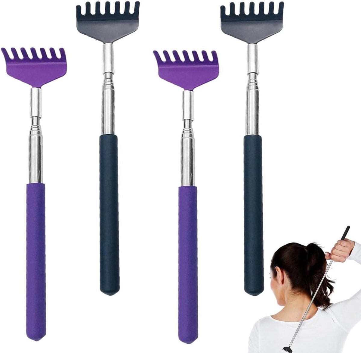 SnelShoppen - Telescopische Rugkrabber en Massager - Uitschuifbaar tot 68 cm - Effectieve Jeukverlichting - Multifunctioneel Voor Rug, Schouders en Me
