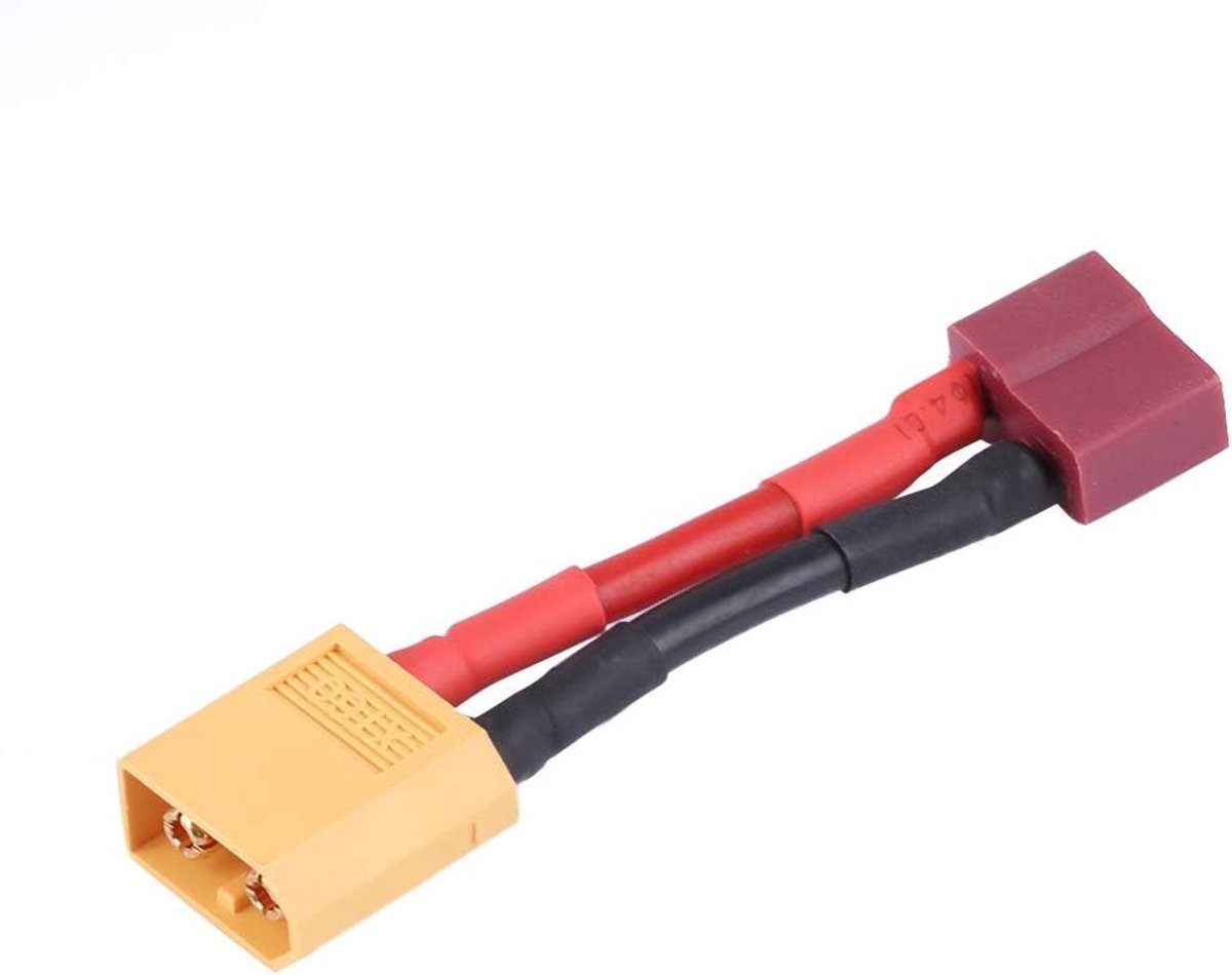 SnelShoppen - Deans Style T Connector Adapter Kabel T Plug Female naar XT60 Male voor RC Accu, ESC, Lader - 14 AWG Zware Kabel met Silicone Omhulsel