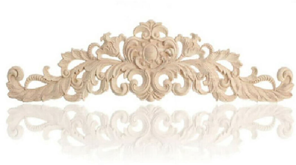 SnelShoppen - Houten Gegraveerde Applicaties DIY Decoratie Meubels Onbehandelde Mouldings Europese Decals Massief Hout Lange Bloemstukken Thuisdecorat