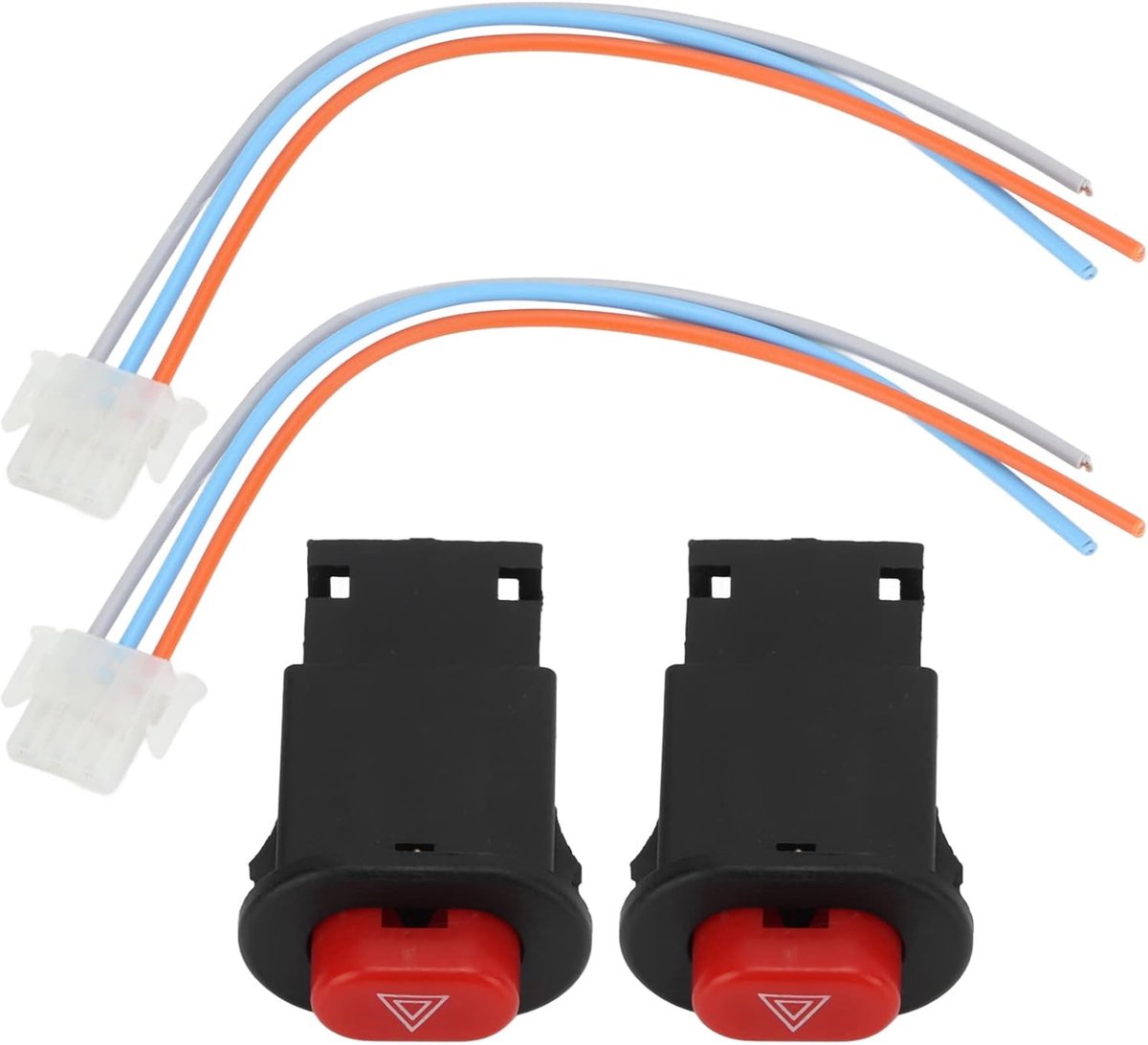 SnelShoppen - Akozon Alarm Lichtschakelaar, Dubbele Flits Waarschuwingscontroller voor Motor Scooter, Plastic, Eenvoudig te Installeren, Ideale Vervan
