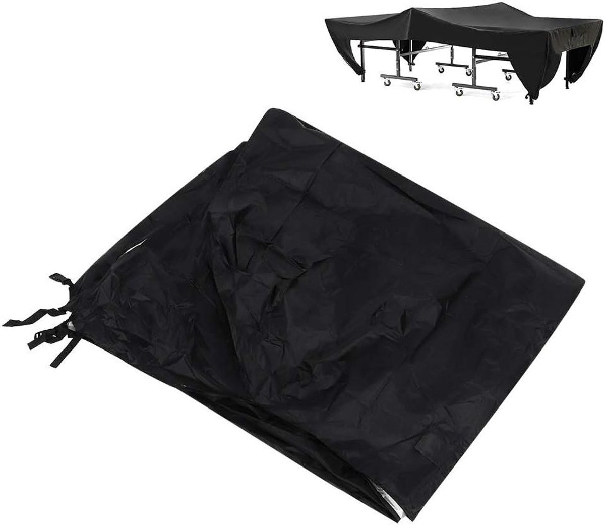 Tafeltennistafel Hoes - Buitenhoes Tafeltennis - Bescherming Tafeltennis - Sterke Vergrendeling - 280x153x73cm - Zwart