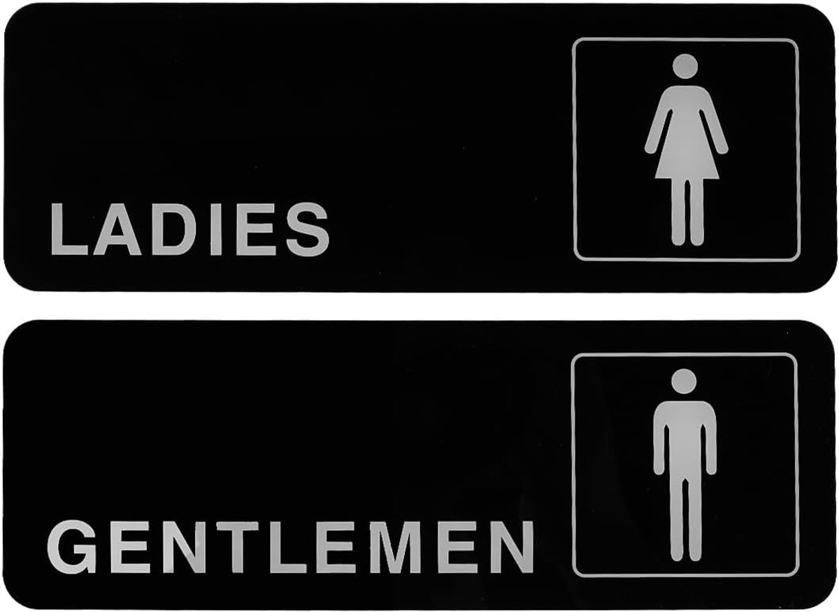 SnelShoppen - Toiletdeuren Bordjes Mannen en Vrouwen - Zelfklevende Acryl Toiletsignalen voor Professionele Omgevingen - 230mm x 80mm - Ideaal voor Ka