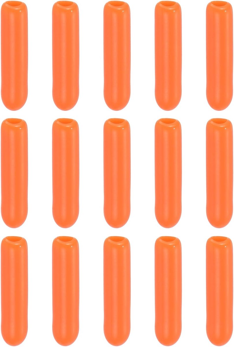 SnelShoppen - 100 Stuks Draadbeschermers Rubberen Eindkappen voor Schroeven, Bouten, Stangen - 1/8" (3mm) ID/Oranje - Waterdicht, Antislip, Geschikt v