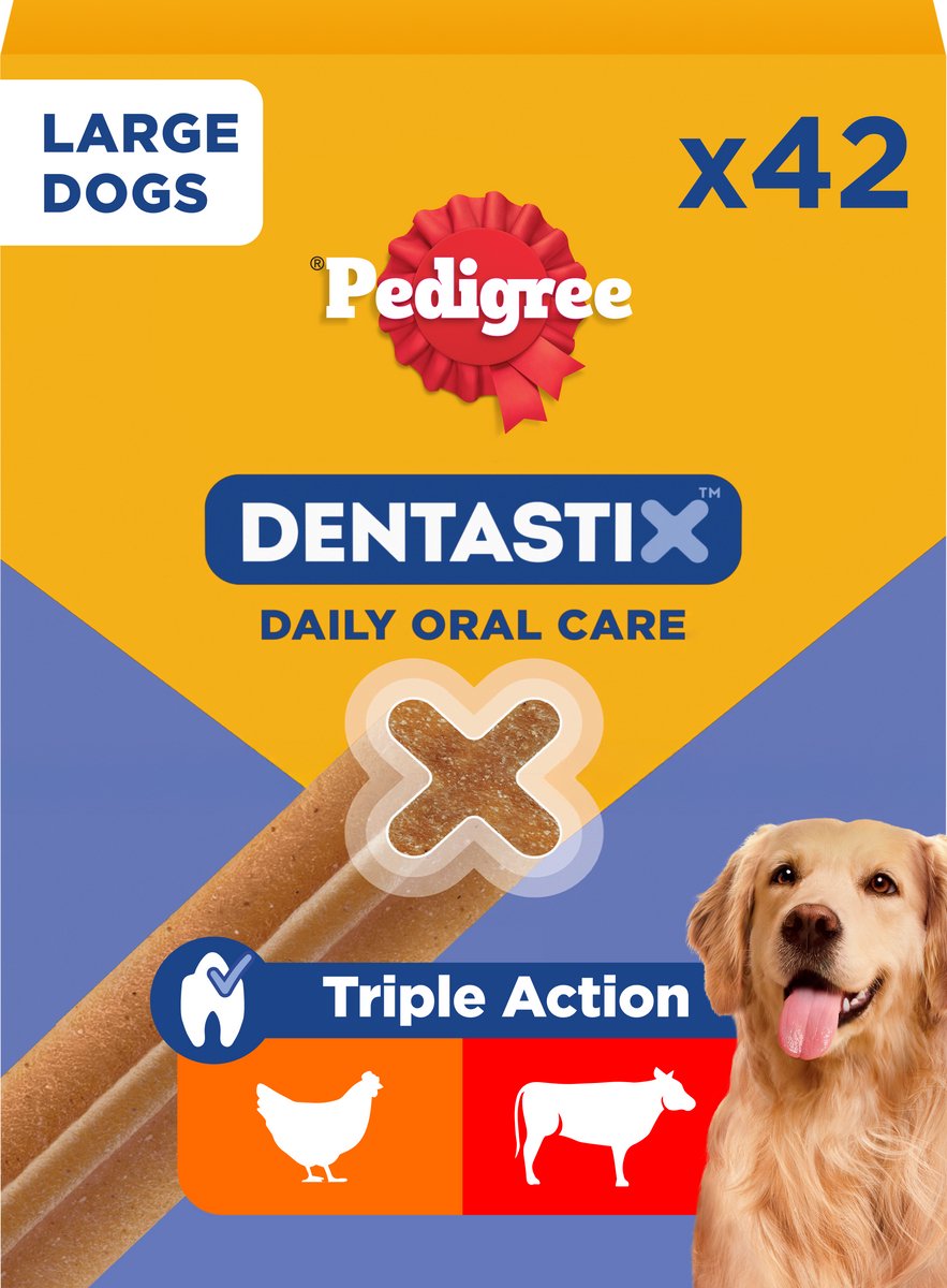 Bol.com Pedigree Dentastix - Grote Hond - Gebitsverzorging - 42 Kauwsnacks aanbieding