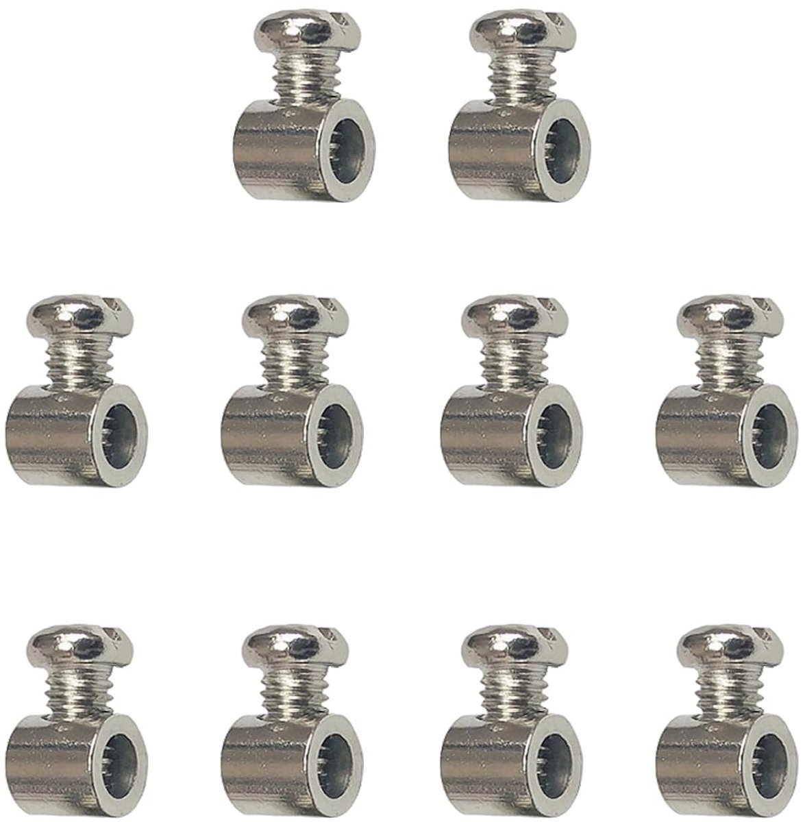 SnelShoppen - 10 Stuks Draad Kabel Klemmen, Zilveren Kabelclips, Schroefkappen, Stalen Kabel en Draadclips, Metaal Kabelclips (3.5mm)