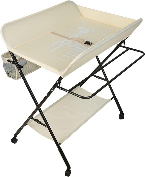Baby Verschoontafel - Commode en badje - Babyverzorging Thuis - Inklapbaar en Draagbaar - 0-12 Maanden - Donkergrijs — afbeelding 2