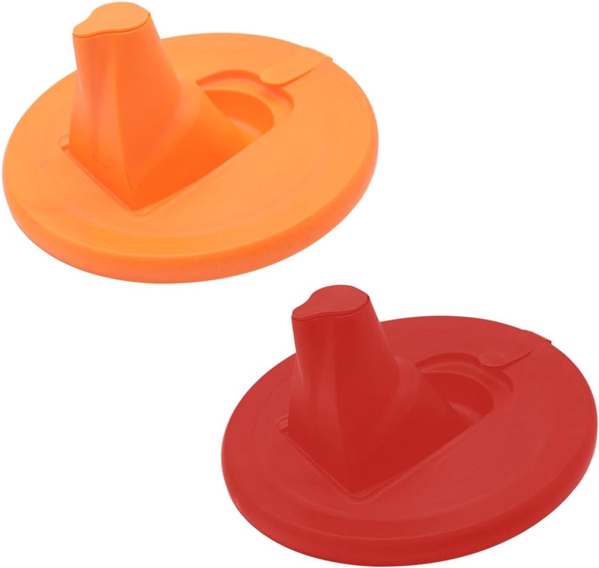 SnelShoppen - 2 Stuks Verfblik Gietmond met Luchtgaatje - Vouwbare Stof- en Lekvrije Deksel voor Verf - Geschikt voor de meeste Verfbussen - Rood Oran
