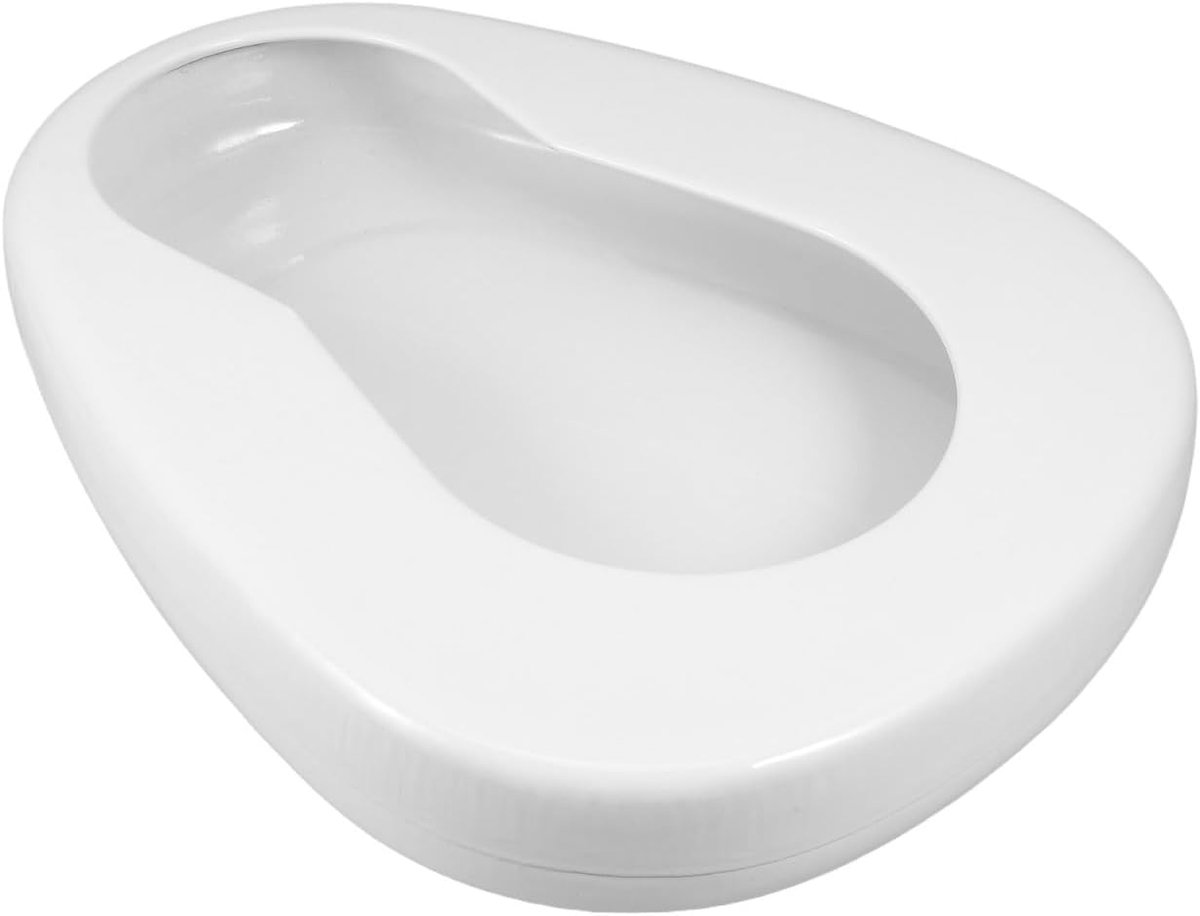 SnelShoppen - Bedpan voor Ouderen en Bedlegerige Personen - Draagbare Emaille Bedpan - Lekvrije Constructie - Geschikt voor Mannen en Vrouwen - Ideaal