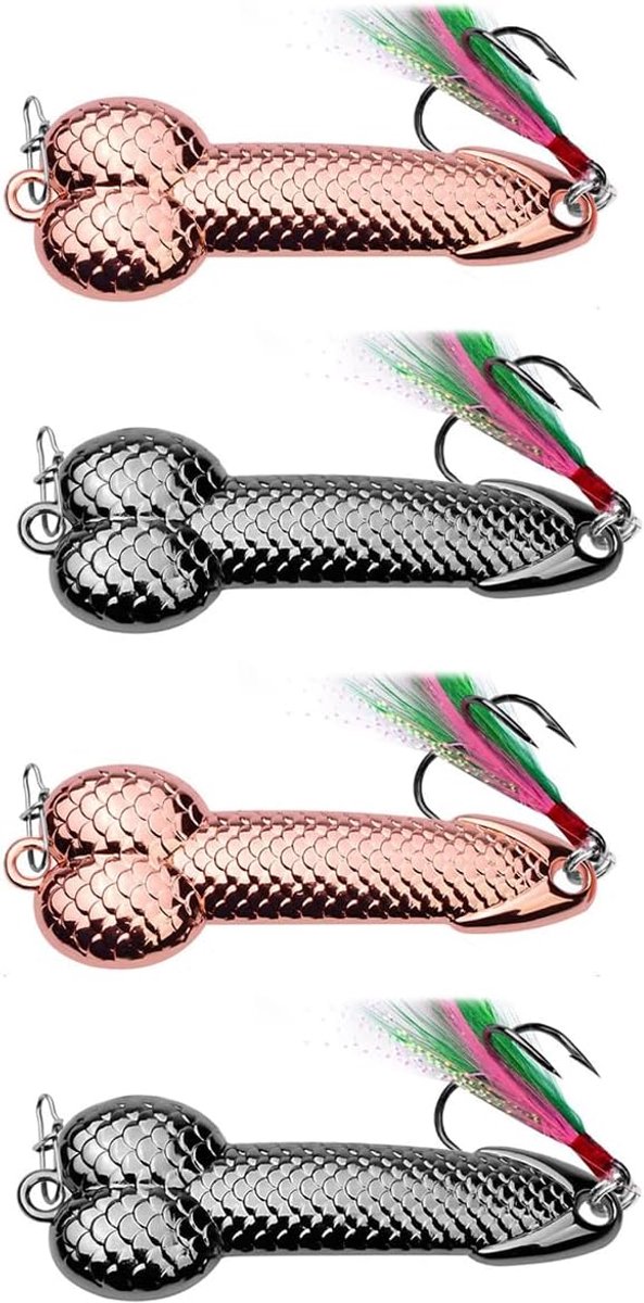 SnelShoppen - 2 Stuks Vissen Lures Fun Vormige Metalen Haak 21g 61mm Ideaal voor Forel Baars Geelvinne Perch en Meer
