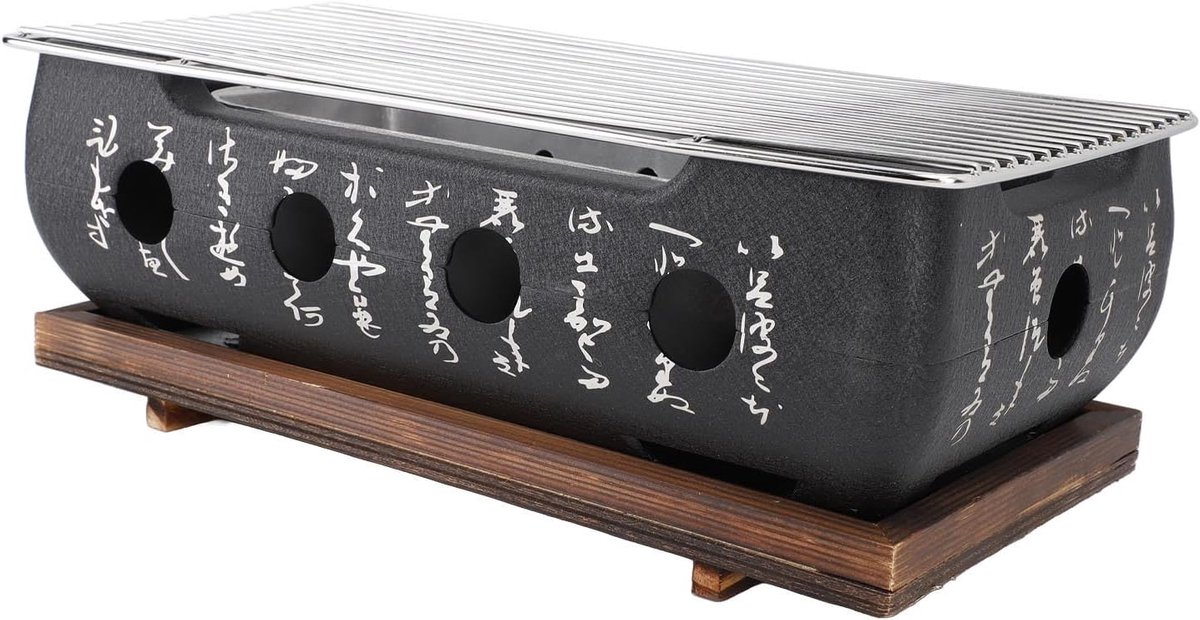 SnelShoppen - Mini Japanse Houtskool Grill voor Thuis - Draagbare BBQ Grillplaat, voor Yakiniku, Spiesjes en Rijstcakes - C Act Houtskool Barbecue Kac