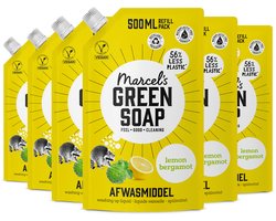 Marcel's Green Soap Afwasmiddel Navulling - Citroen & Bergamot - 6 x 500ml