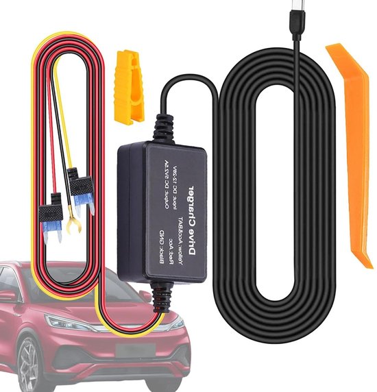 Dashcam Hardwire Kit - Accu Adapterkabel - Veilige Rit - Spanningsreductie Module - 3.2 Meter - Zwart