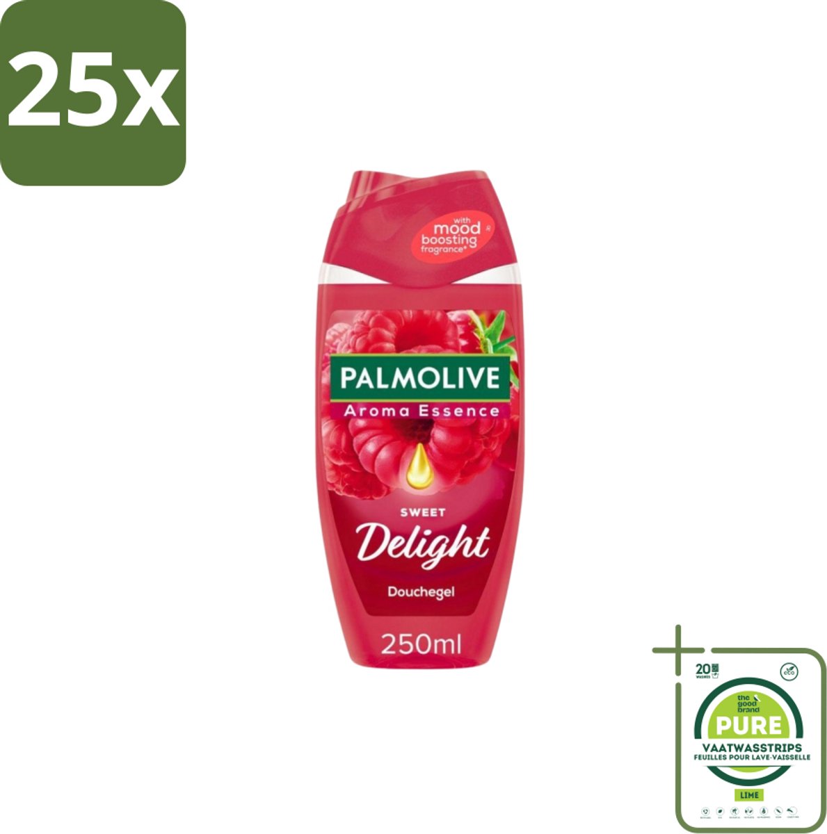 25 x Palmolive - Sweet Delight - Douchegel - Fruitige Geurbeleving - 250 ml - Grootverpakking - Douchegel - Palmolive - Sweet Delight - Fruitige Geur - Aromatische Geur