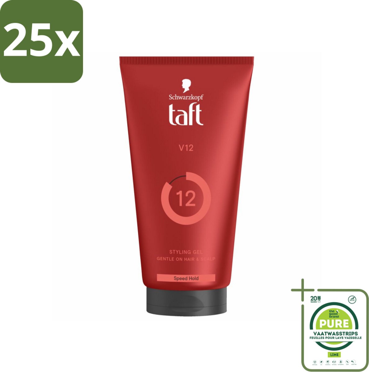25 x Taft - V12 - Styling Gel - Turbo fixatie - 150 ml - Grootverpakking - Haargel - Taft - Stylinggel - Turbo Fixatie - Snel Drogend