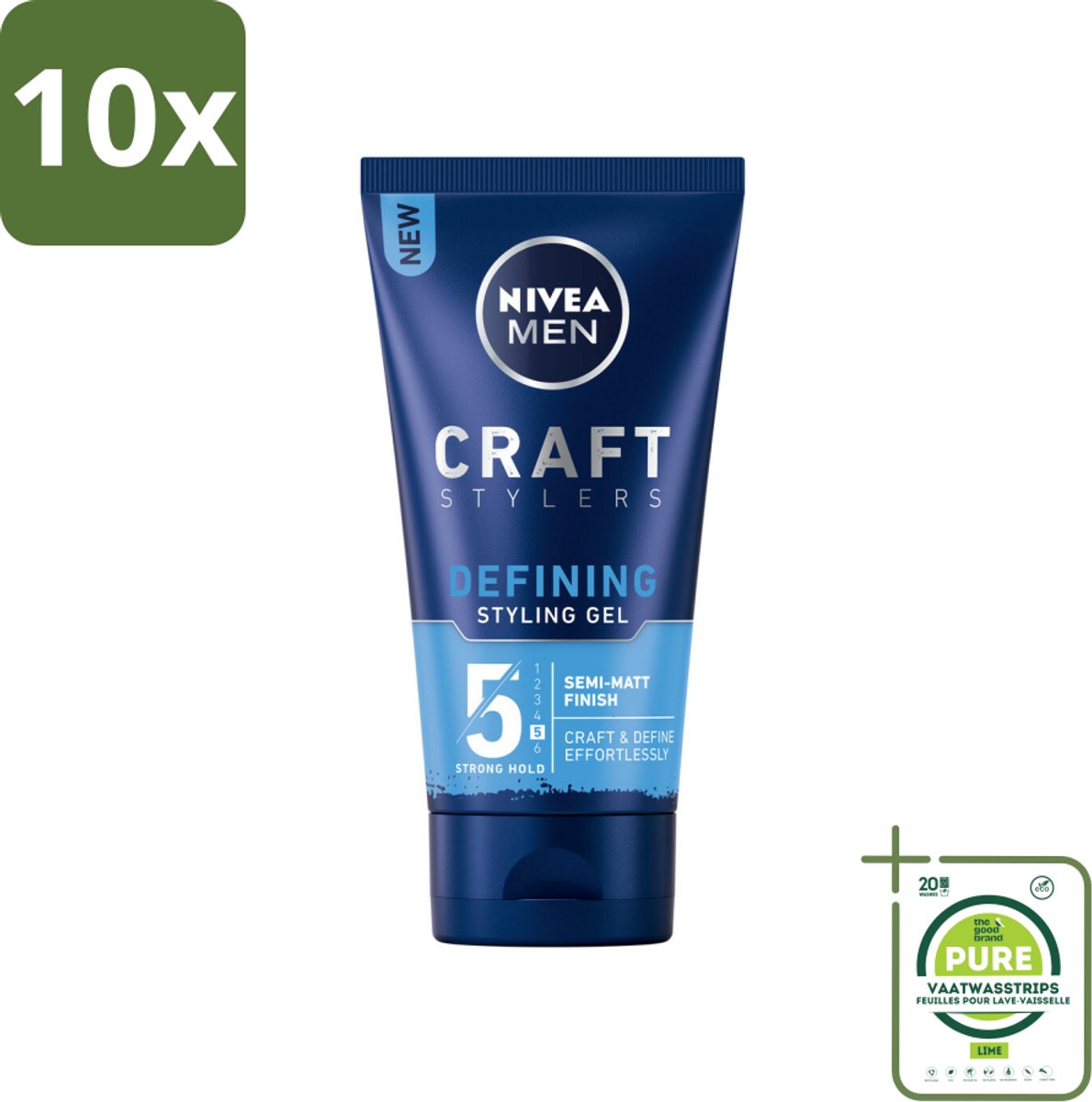 10 x NIVEA MEN - Styling Gel - Matte Finish - 150 ml - Grootverpakking - Haarkleur - Haartypen - Haartypen - Haartypen - Haartypen