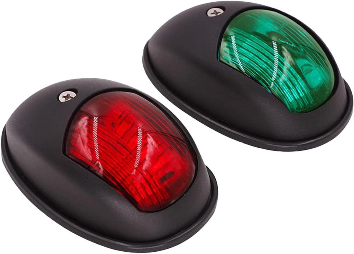Navigatielichten Boten - LED Verlichting Rood Groen - Veilig Varen - Waterdichte Constructie - 14 x 13 x 7 cm