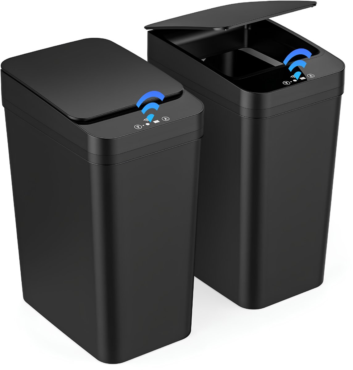 DnA® Prullenbak - Prullenbak Badkamer - Prullenbak met Sensor - Zwart - 24cm x 17cm x 37cm
