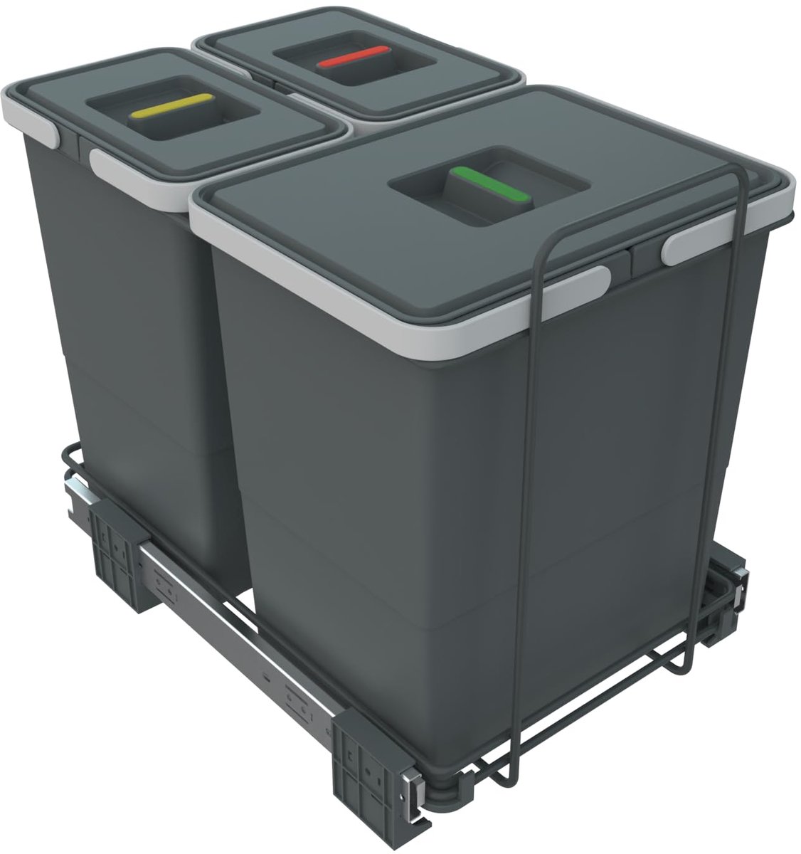 SnelShoppen - Verwijderbare Gedifferentieerde Bak voor Onderstel 34B1 - Interne Capaciteit 18 + 8 + 8 Liter - Ideaal voor Keuken, Tuin, Camping en Fee