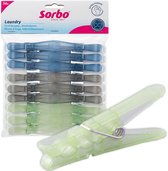Sorbo Wasknijpers 36 Stuks - Extra Sterke Kunststof Wasknijpers met 7-Spiraal voor Waslijn - Knijpers