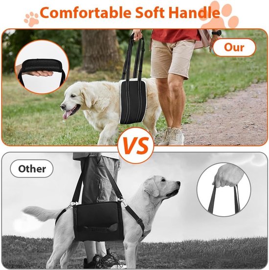 Hond Mobiliteitshulpmiddelen voor Achterpoten, Verstelbare Draagband voor Oudere Honden, Ondersteuning voor Honden met Zwakke Achterbenen en Letsels (S) — afbeelding 4