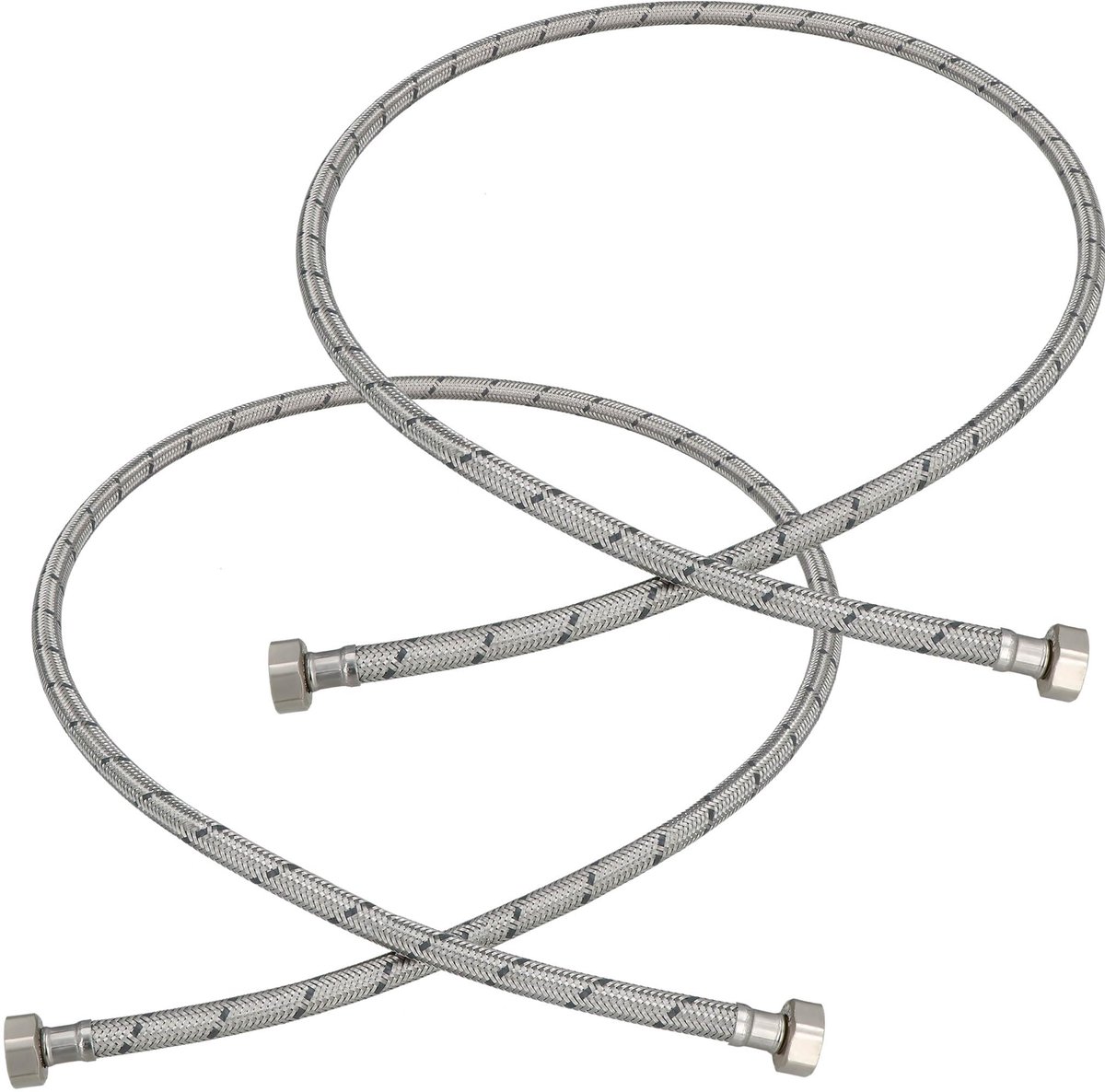 KOTARBAU® 2 Stuks - Flexibele Aansluitslang 1/2" x 1/2" - Flexibele Kraanslang 140 cm - Sanitaire Aansluitslang - Flexibele Verbindingsslang - Aansluitslang Armatuur - met Roestvrijstalen Vlechtwerk