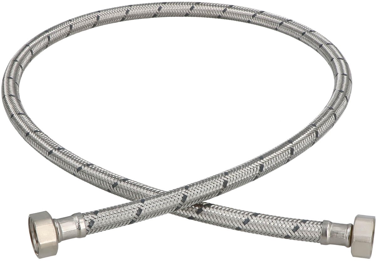 KOTARBAU® Flexibele Aansluitslang 1/2" x 1/2" - Flexibele Kraanslang 100 cm - Sanitaire Aansluitslang - Flexibele Verbindingsslang - Aansluitslang Armatuur - met Roestvrijstalen Vlechtwerk