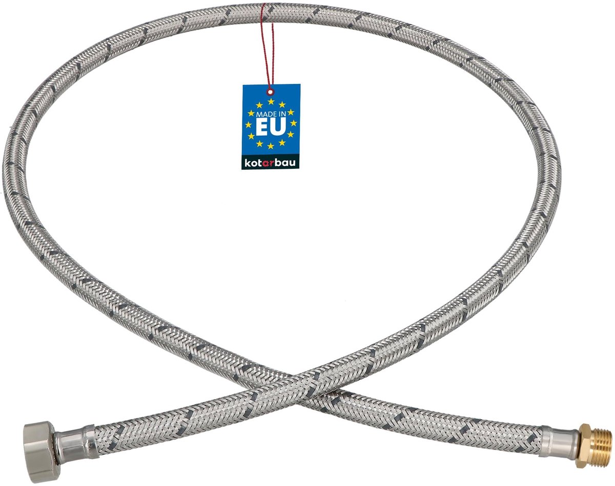 KOTARBAU® Flexibele Aansluitslang 1/2"x3/8" - Sanitaire Aansluitslang 120 cm - Flexibele Kraanslang - Buitendraad x Binnendraad - Aansluitslang Armatuur - Gevlochten Roestvrijstalen Aansluitslang