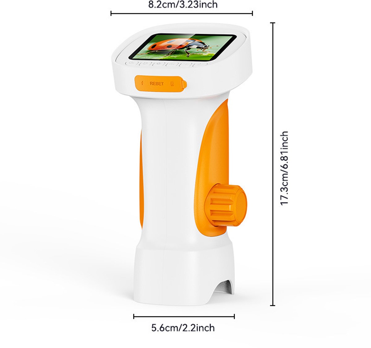 Digitale microscoop voor kinderen 1000X – 2,4 inch kindermicroscoop – 8 LED-verlichting – buitenschoolse wetenschap voor 3 jaar en ouder (wit+geel).