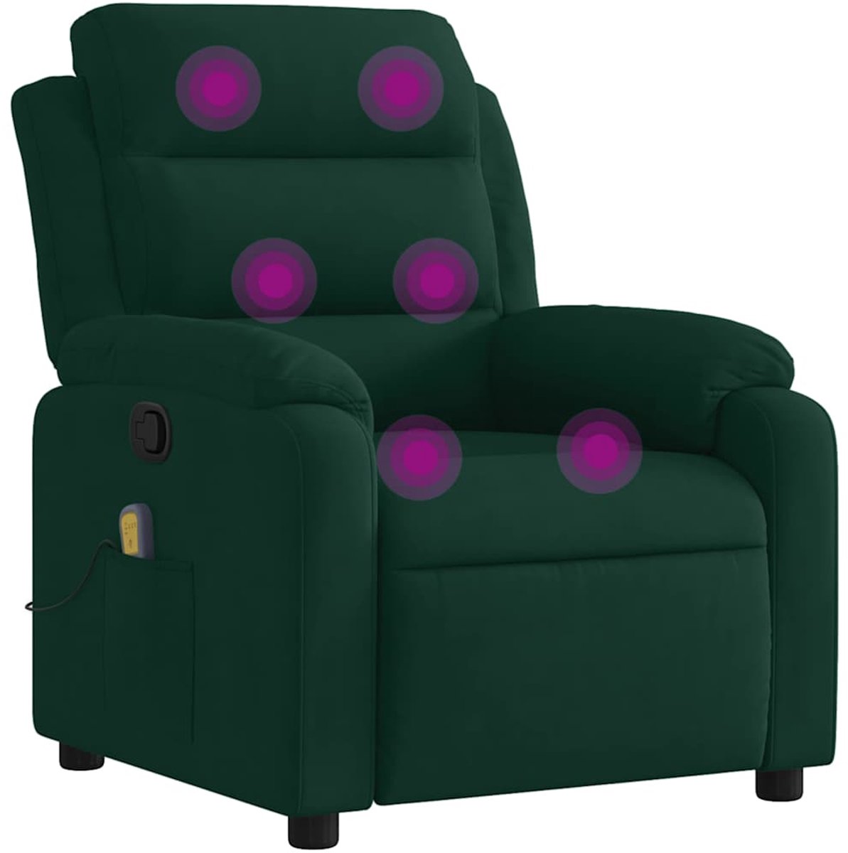 vidaXL Massagestoel - in - donkergroen - fluweel