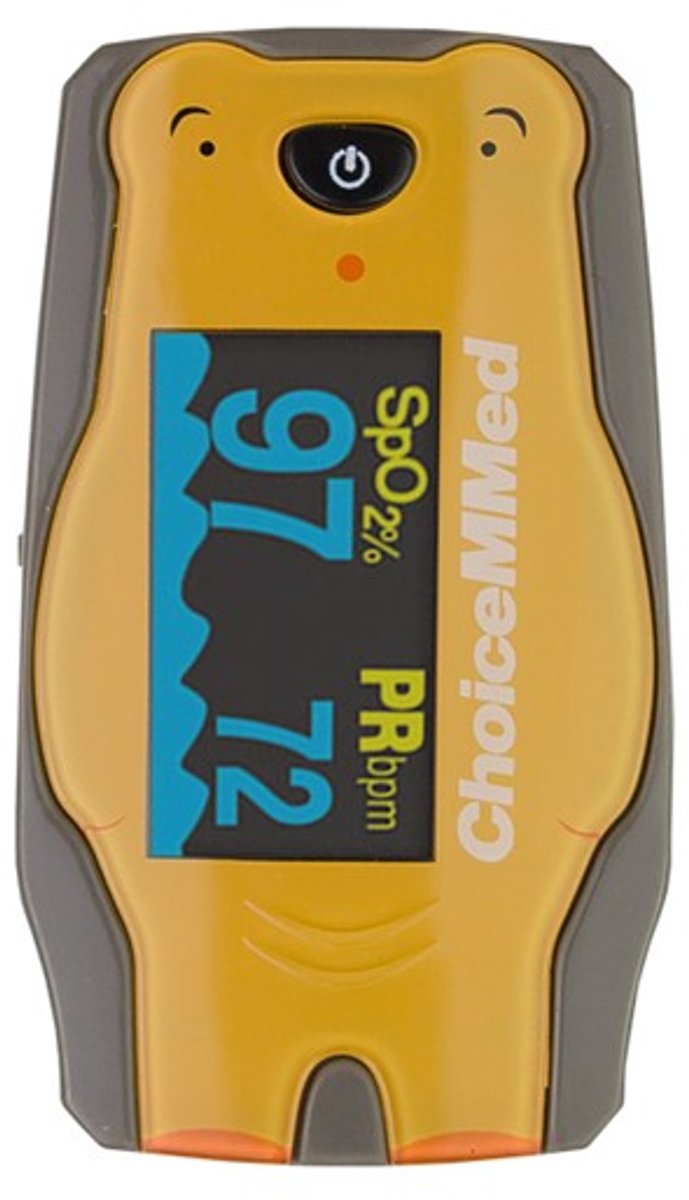 ChoiceMMed Saturatiemeter voor Kinderen - MD300C52 - Vingertop Zuurstofmeter en Hartslagmeter - Beer Design