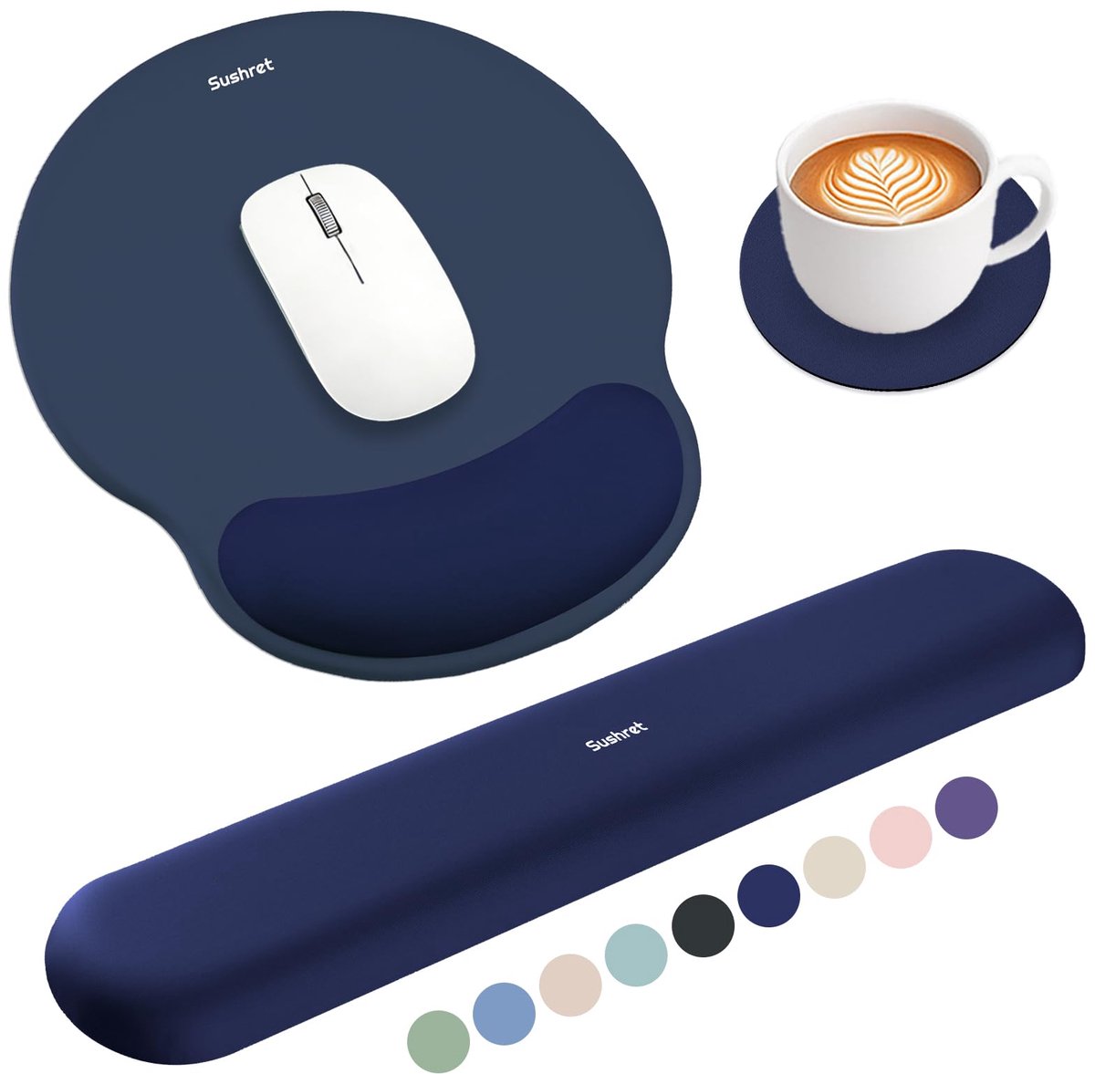 SnelShoppen - Muismat en Polssteun Ergonomisch Gel Memory Foam 3-in-1 Gaming Mousepad Armsteun voor Computer Kantoor Bureau Accessoires