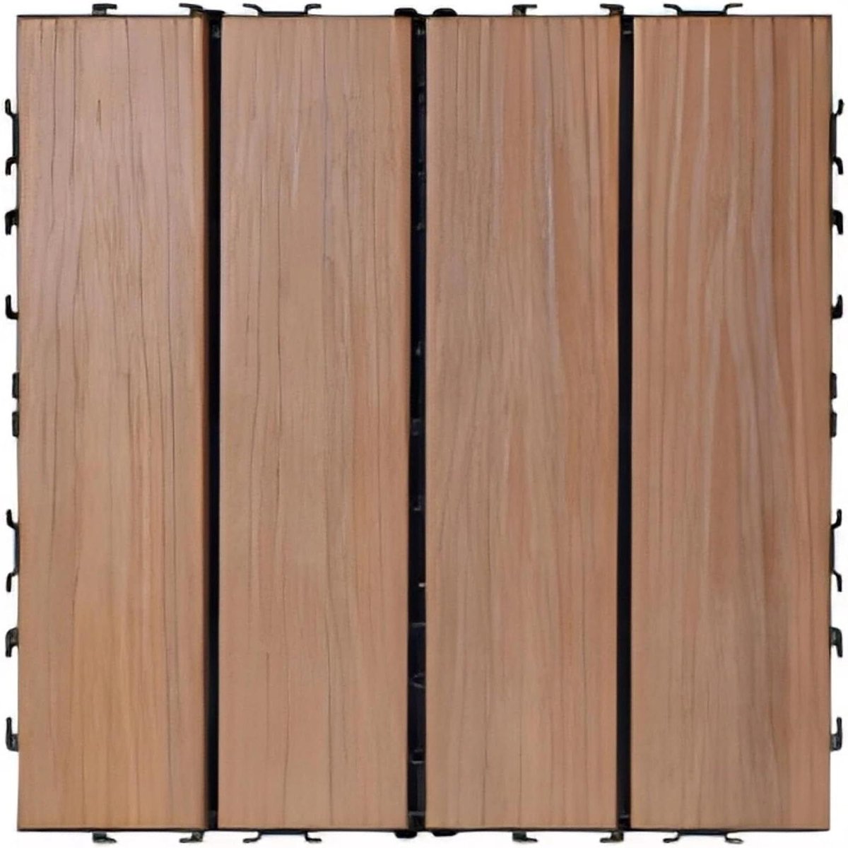 Composiet Terrastegels - Houten Vloeren Doe-het-zelf - Buiten Vloeren Aanleggen - In Elkaar Grijpende Verbinding - 3㎡ - Teak