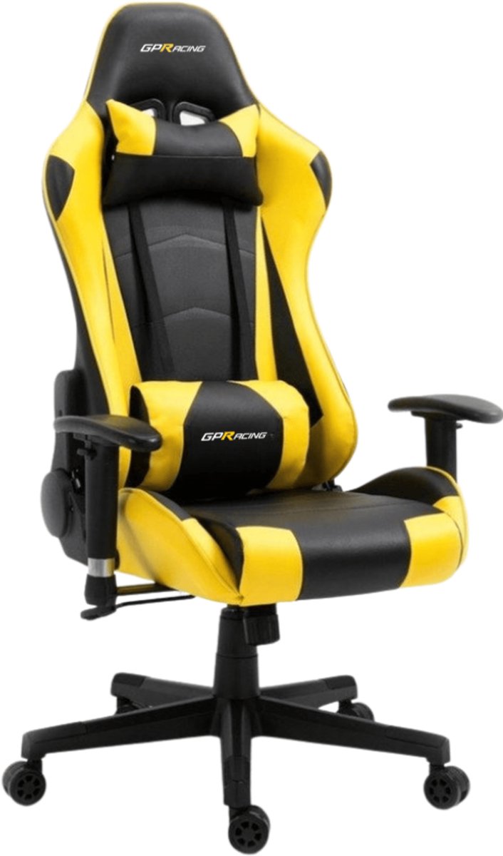 GPRacing Pro - Game Stoel - Gaming Stoel - Ergonomische Bureaustoel - Gamestoel - Verstelbaar - Gaming Chair - Zwart / Geel