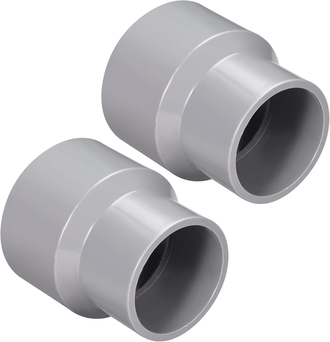 SnelShoppen - 2x 63mm x 50mm PVC Reductie Koppeling DWV Verbinding voor Pijpbevestigingen - Grijs - Geschikt voor Bouw en Irrigatie