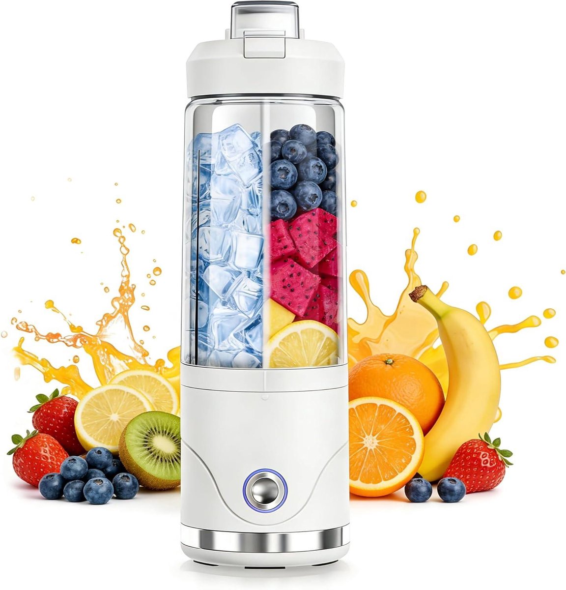 Draagbare Blender - Smoothie Maker - Drankjes Maken - Krachtige Motor - 650ml - Wit
