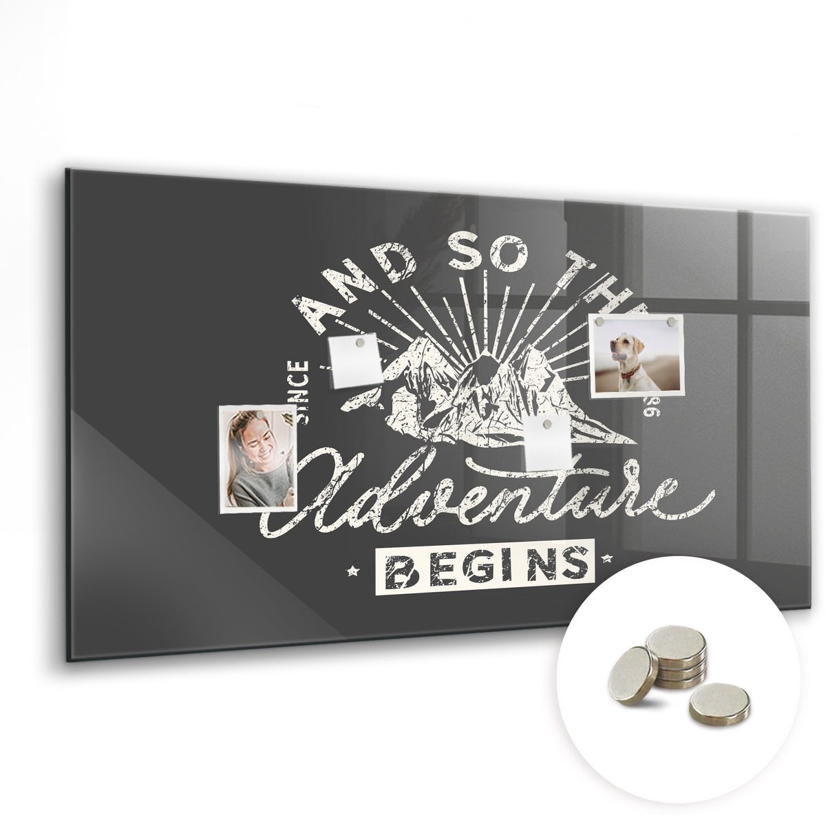 Coloray Glazen Magneetbord - Magnetisch Bord Decoratief marmer - 120x60 cm - Grijs Magneetbord - Magnetic Board - Magneetbord Design