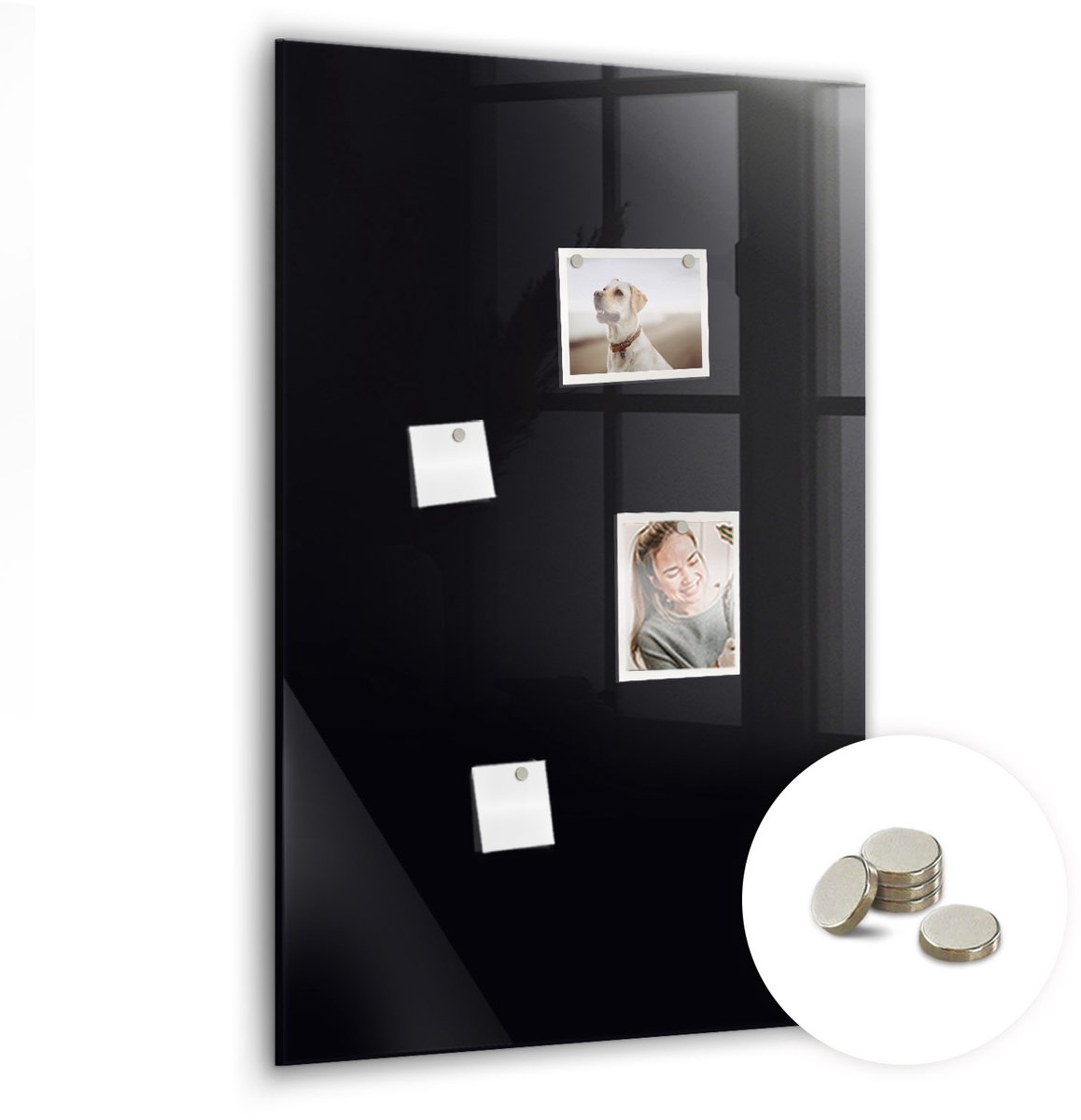 Coloray Glazen Magneetbord - Magnetisch Bord Donkerbeige kleur - 60x90 cm - Zwart Magneetbord - Magnetic Board - Magneetbord Design