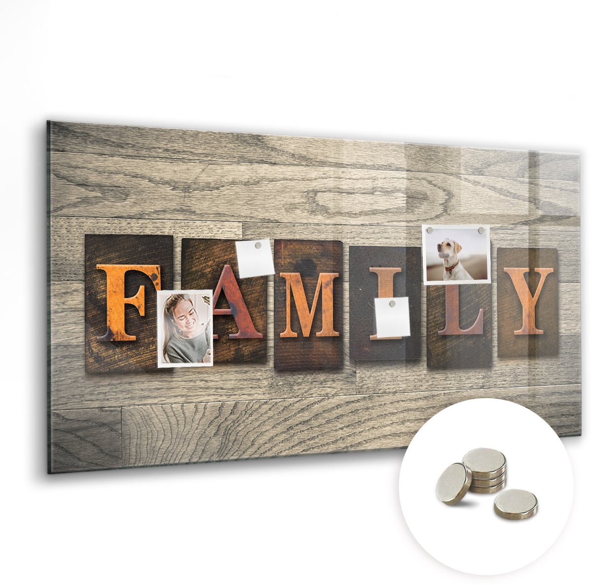 Coloray Glazen Magneetbord - Magnetisch Bord Wereldkaart met gras - 120x60 cm - Veelkleurig Magneetbord - Magnetic Board - Magneetbord Design
