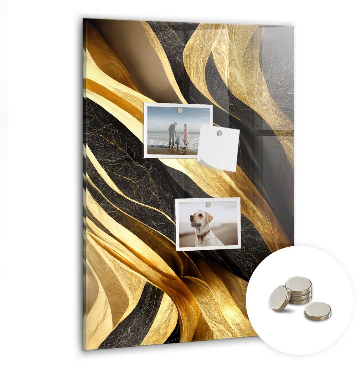 Coloray Glazen Magneetbord - Magnetisch Bord Kruiden - 40x60 cm - Gouden Magneetbord - Magnetic Board - Keuken Decoratie