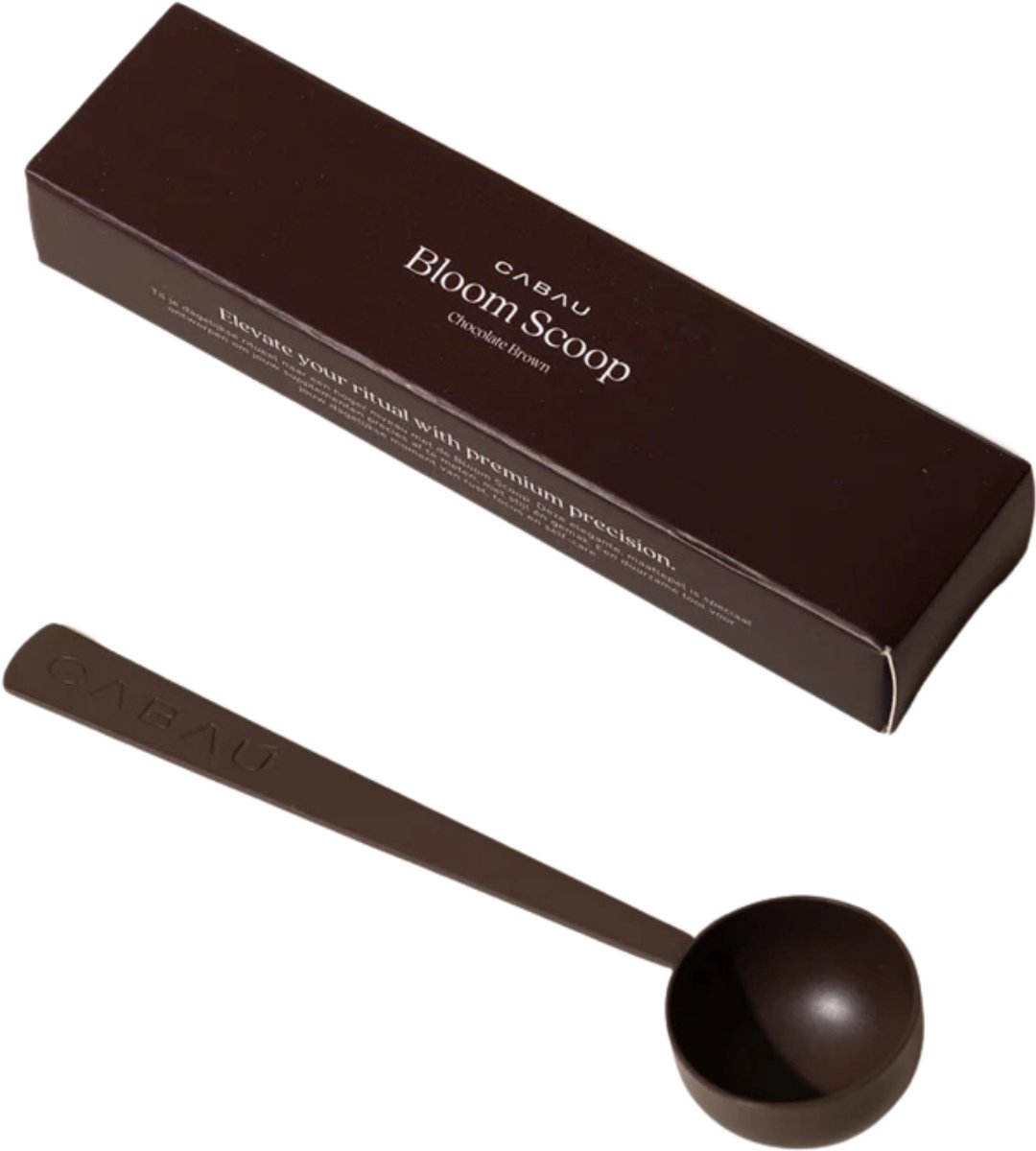 Cabau – Bloom Scoop – Chocolate Brown – Roestvrijstalen Maatschep 10 Gram / 15 ml – Voor Eiwitpoeder, Supplementen, Koffie & Cacao – Luxe Geschenkverpakking