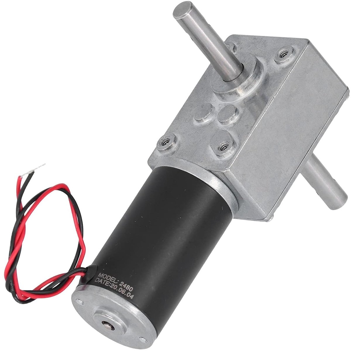 SnelShoppen - Wormaandrijving Motor DC Motor met Metalen Behuizing RVS Outputas Laag Wrijving Vermogen Verbruik Elektrische Motor voor Huishoudelijk G