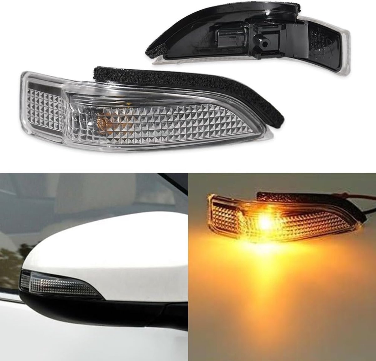 SnelShoppen - Baceyong 1-Head Links/Rechts Zijspiegel Verlichting Vervanging voor T0Y0TA Y-Aris C-Orolla, Duurzaam Auto Achteruitkijkspiegel Flitsende