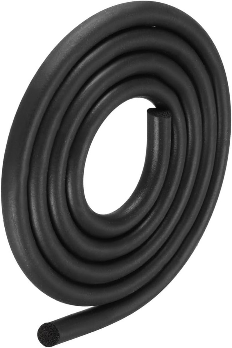 SnelShoppen - METALLIXITY Foam Rubber Weerstand Strips (7mm Diameter x 2m Lengte) 1 Stuk EPDM Rubber, Ronde Afsluitstrips, Voor Deuren, Zwart