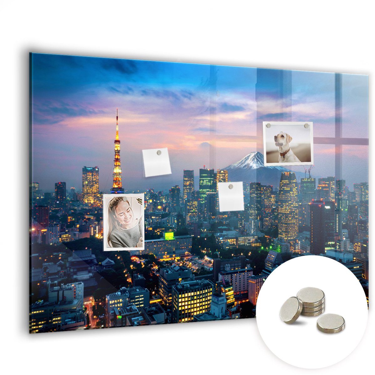 Coloray Glazen Magneetbord - Magnetisch Bord Koffiebonen - 100x70 cm - Veelkleurig Magneetbord - Magnetic Board - Keuken Decoratie