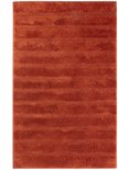 Terracotta oranje badmat met horizontale ribbelstructuur, 60x100 cm.