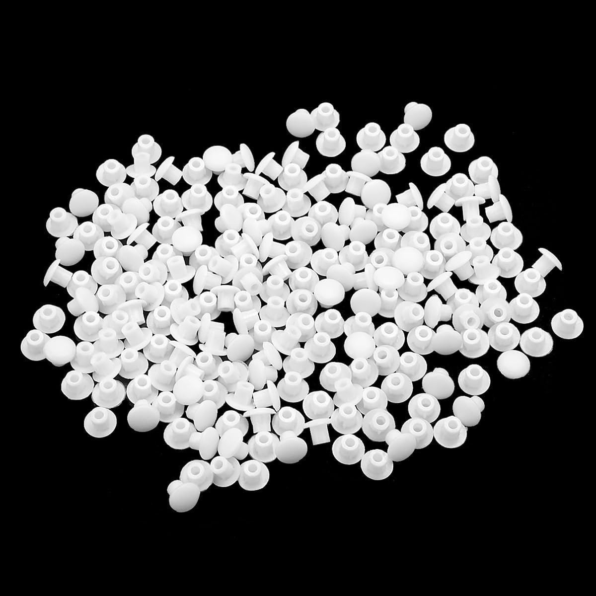SnelShoppen - 200 stuks witte afdekkappen voor boorgaten 5 mm | Plastic meubelgaten en schroefafdekkers voor kasten en meubels