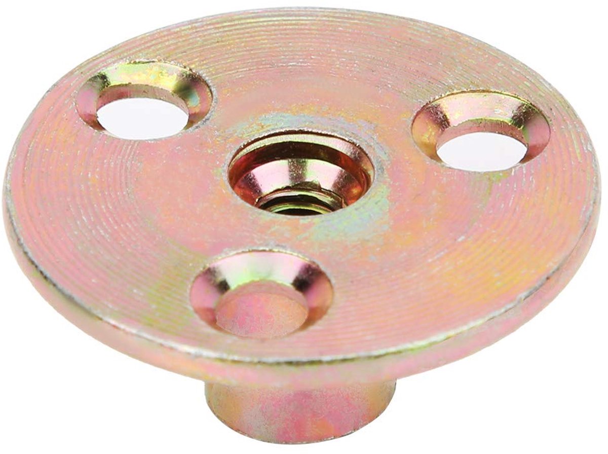 SnelShoppen - 5 stuks IJzeren Plaat Moer Flensmoer 3 Gat Gegalvaniseerd IJzer Ronde Basis Hoge Sterkte T Moerset M6 M8 M10 (M8)