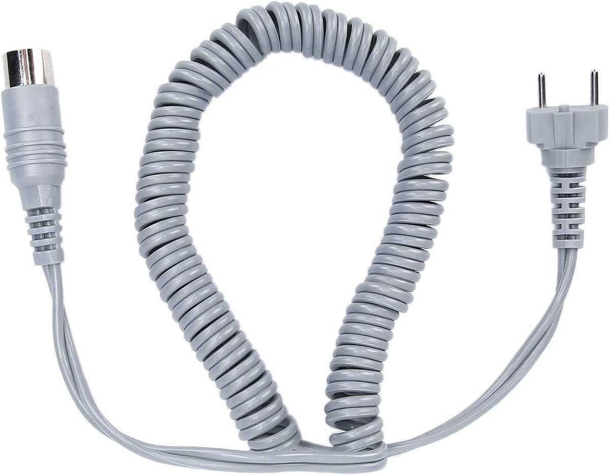 SnelShoppen - Nagelboor Handstuk Kabel met Voeding, Accessoires voor Elektrische Nagelboor, 1.8 Meter Lengte, Duurzaam Aluminium, Grijs