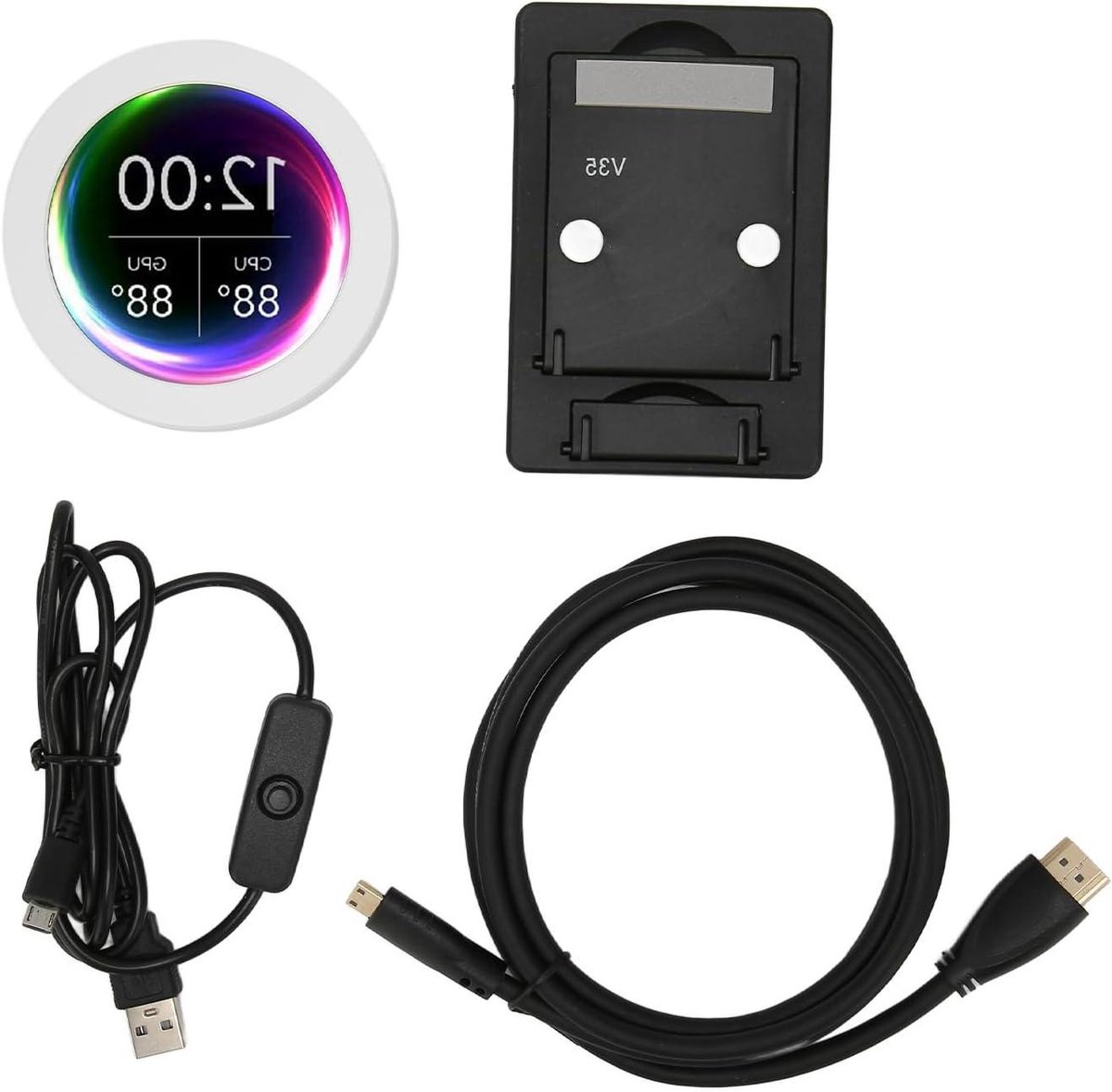 Computertemperatuurmonitor - PC CPU Gegevensmonitor - Prestaties Monitoren - Draaibaar LCD Scherm - 28 inch - Wit