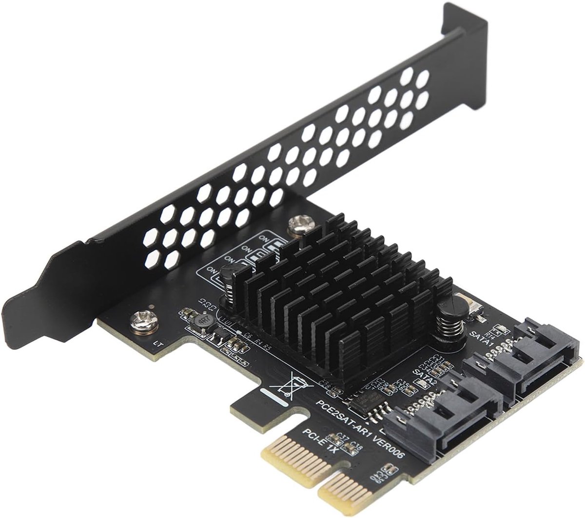 SnelShoppen - PCIe naar SATA 3.0 Uitbreidingskaart met 2 Poorten, PCIe SATAIII RAID Controller Kaart, Ondersteunt PCI-E Slot, RAID0/RAID1/SPAN voor Ho